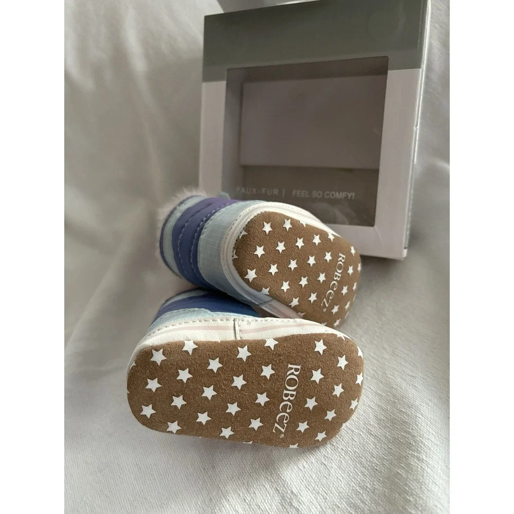 NEW ROBEEZ First Kicks Baby Girls Sun Valley 3-6 Months ROBEEZ Booties Pink Blue